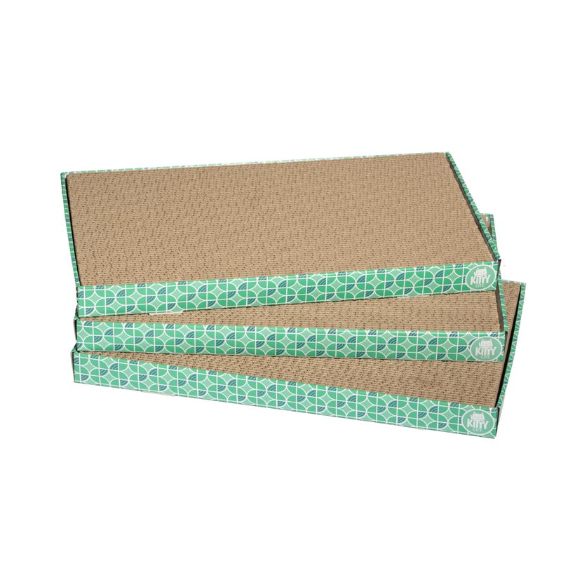 Kitty City XL Wide Corrugate Cat Scratchers 3 Pieces, Cat Scratching, Cat Scratch Pad, Door Clips, Furniture Protectors from Cat Scratching - Image 1
